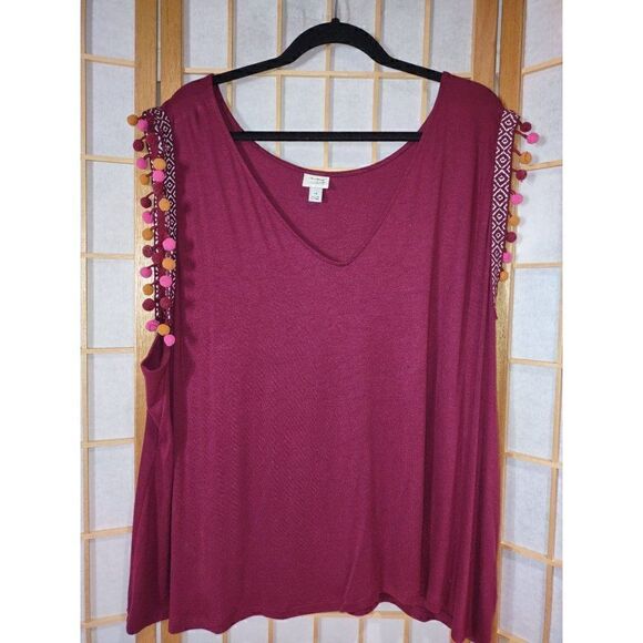 A New Day 4X PomPom Blouse - Picture 2 of 10